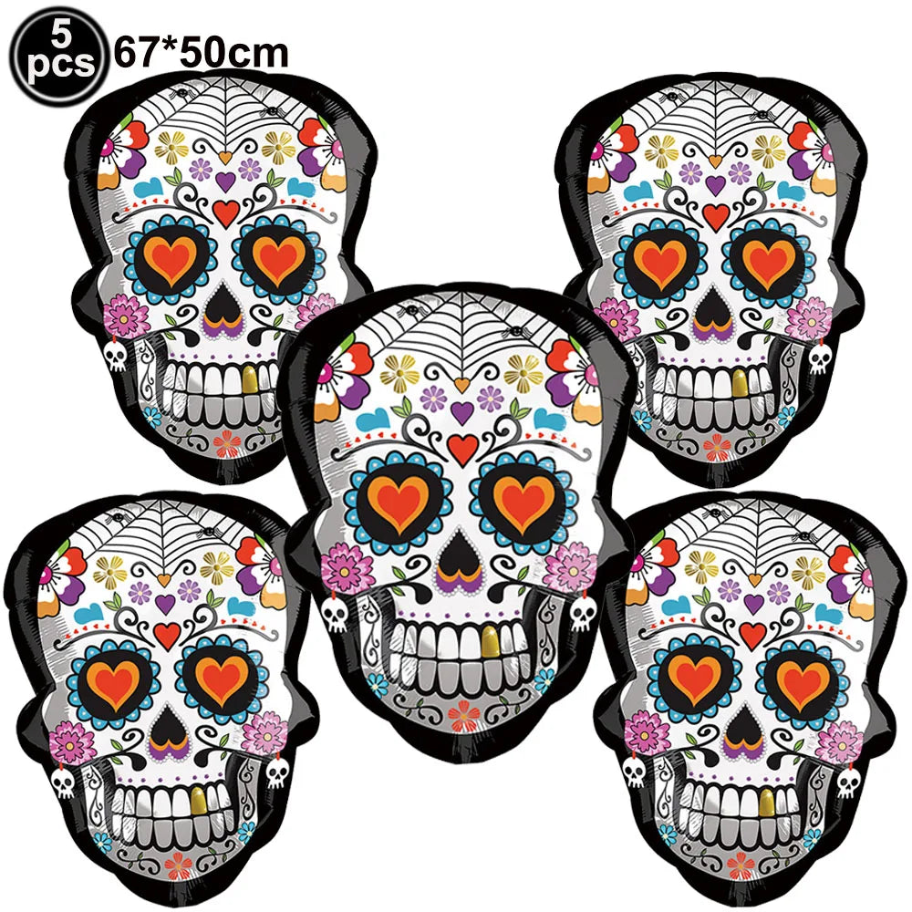 Halloween Standing Pumpkin Balloons Inflatable Pumpkin Aluminum Foil Balloon Halloween Indoor Outdoor Party Decorations Supplies