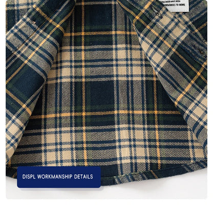 New Children's Clothes  Kids Shirts With Collar Boys' Cotton Long Sleeved Baby Clothing Casual Top Plaid Blouse for Boys 2-7Y