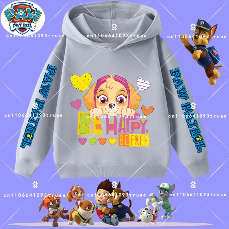 Spring and Autumn Long Sleeve Pullover Hooded Shirt for Girls Casual Top for Children Hooded Sweatshirt New PAW Patrol Boys'Shir