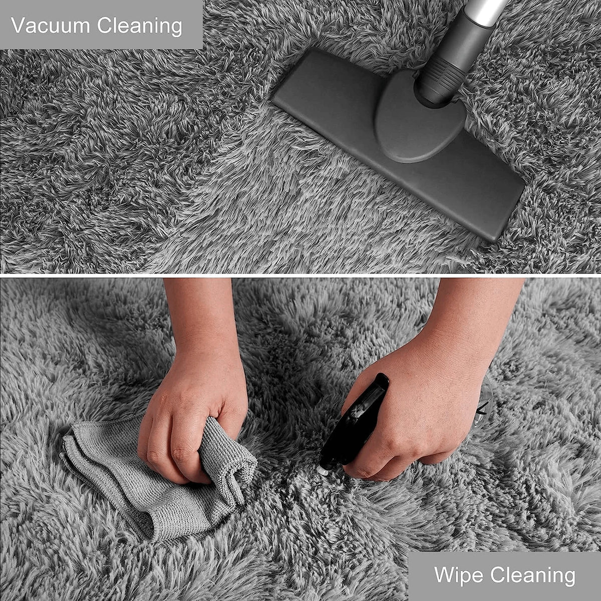 Soft Shaggy Area Rug – Fluffy Non-Slip Bedroom Bedside Carpet for Living Room