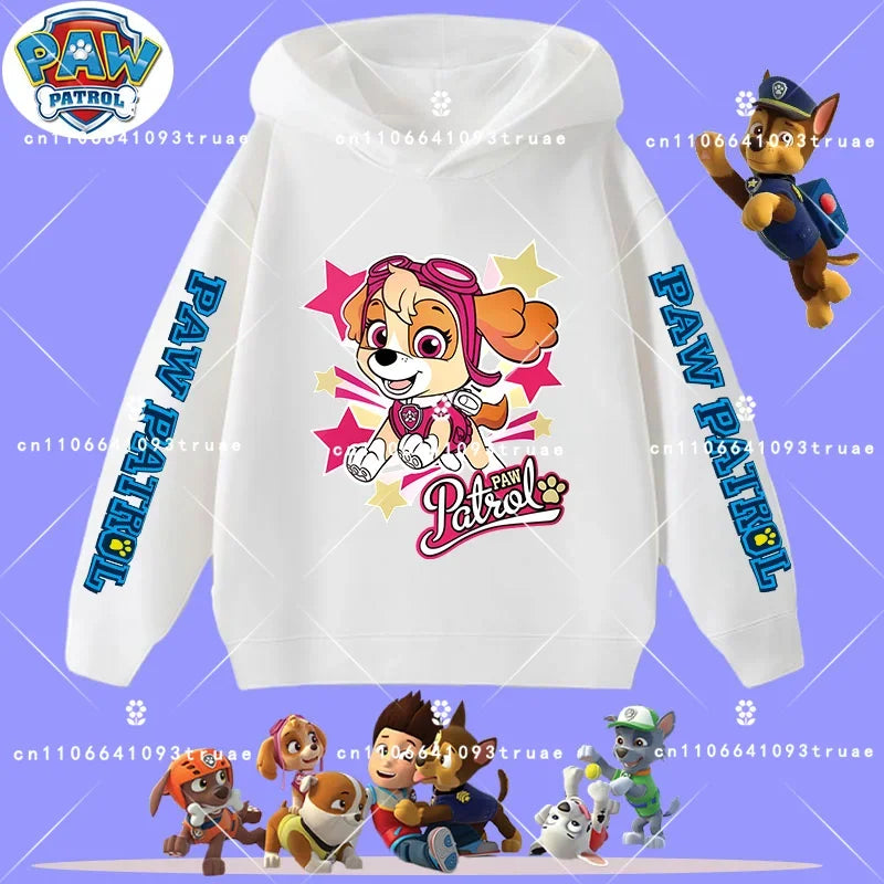 Spring and Autumn Long Sleeve Pullover Hooded Shirt for Girls Casual Top for Children Hooded Sweatshirt New PAW Patrol Boys'Shir