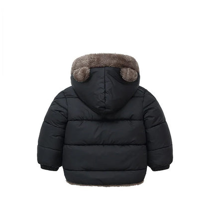 Boys Girls Thick Jackets Winter Kids Padded Fleece Warm Coats Children Hooded Cotton Outerwear Kids Clothes Cashmere Snowsuit