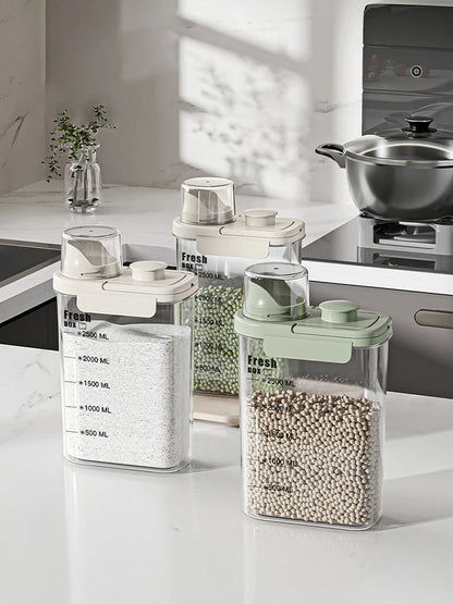 1600/2800ml Airtight Food Storage Container – Sealed Kitchen Canister for Flour, Rice & Grains