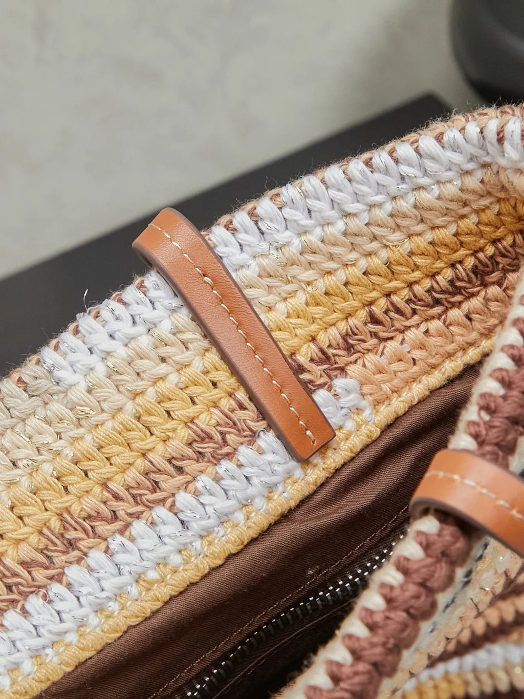 2026 Summer New Colorful Striped Yarn Handwoven Bag, Large Capacity Crochet Tote Shoulder Bag for Women Travel Beach Casual Shop