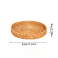 Hand-Woven Vietnam Rattan Round Tray Basket Japanese Style Bread Basket Steamed Bread Basket for Living Room Home Storage Fruit