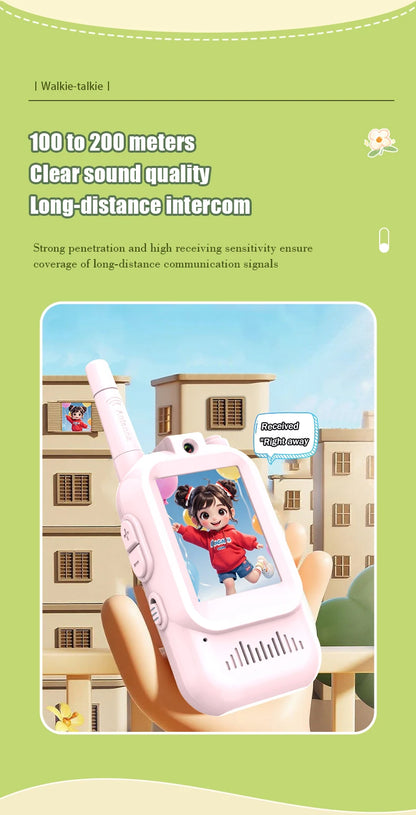 AIRITON Children's Video Walkie Talkies 2 Pack Rechargeable 2-inch High-definition Screen Voice Changer For Kids Gift Boys Girls