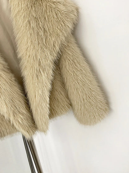 Womens Faux Fur Coat Cropped Soft Plush Artificial Short Fur Coat Holiday Party Elegant Winter Fashion Outerwear Coats for Women