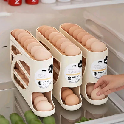 1PC Refrigerator Egg Storage Box Side Door Storage Kitchen Tool Automatic Egg Rolling Antibacterial Distribution Large Capacity