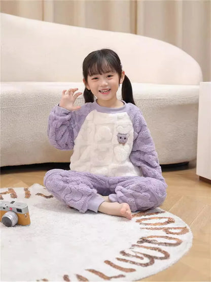 Kids Pajamas for Boys 1 2 3 4 5 6 7 8 9 10 11 12 Years Flannel Sleepwear Set Bear Pyjamas Blue Children Pijamas Clothing