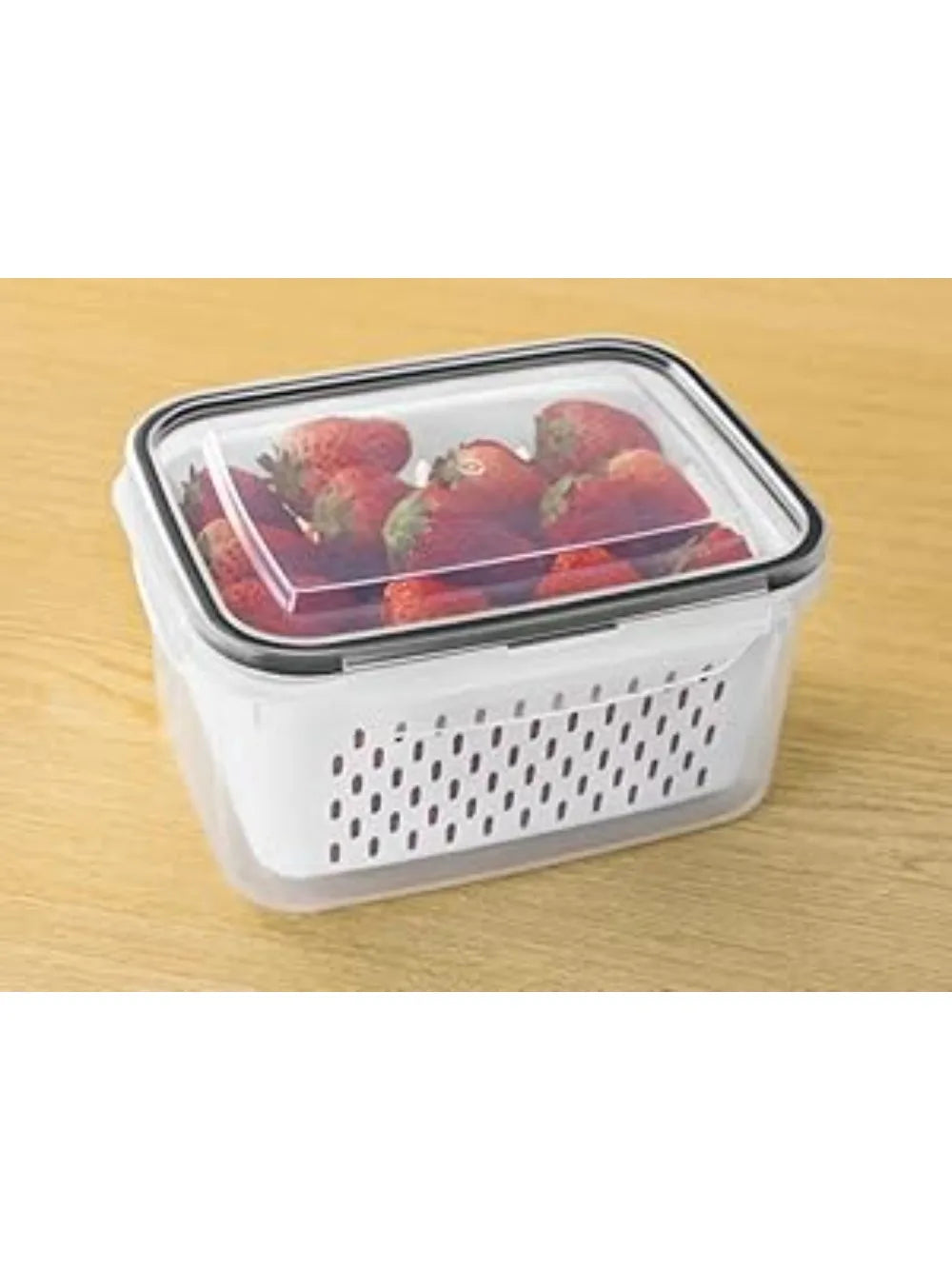 6-Piece Refrigerator Food Storage Container Set with Drain Basket – Sealed Fruit & Vegetable Boxes