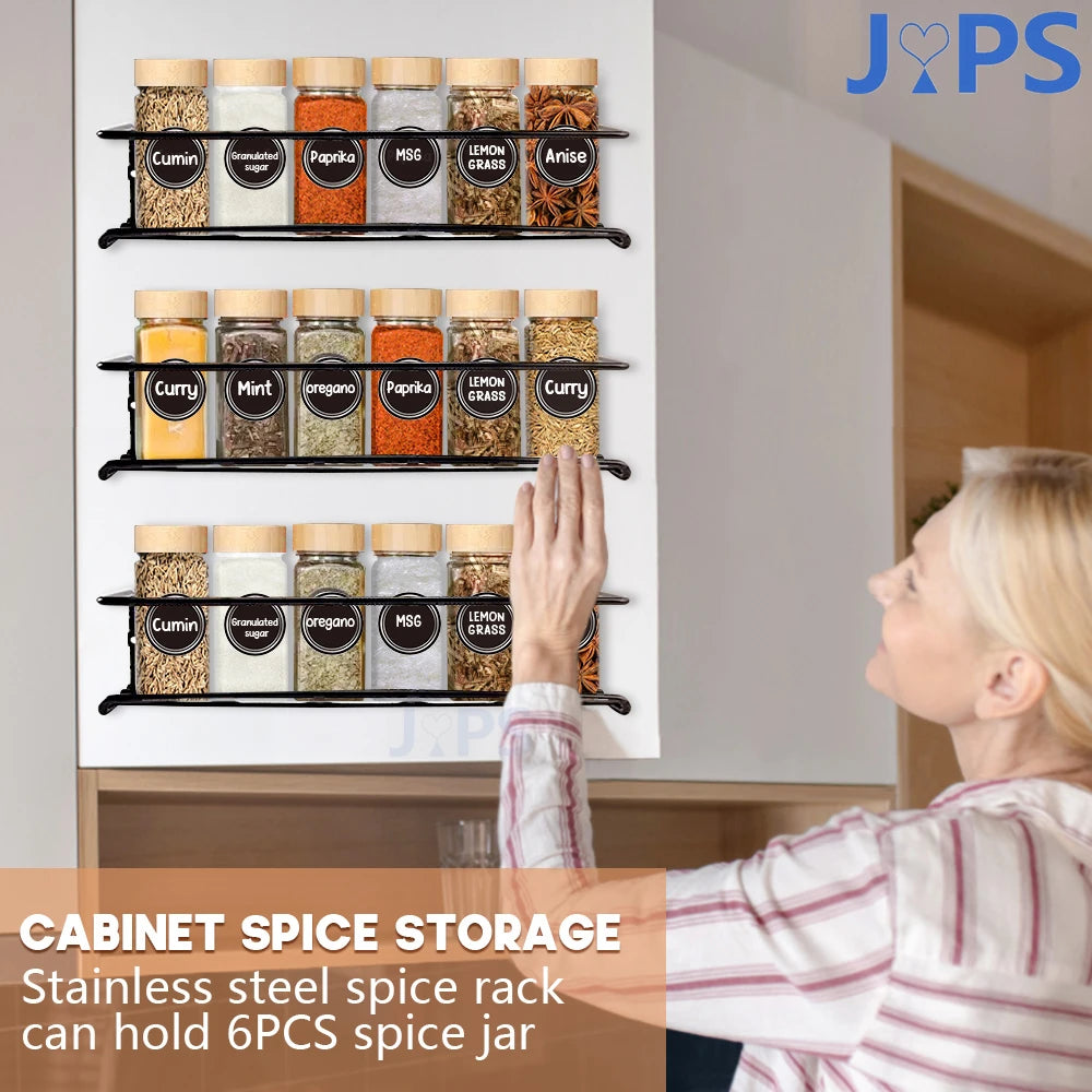 Glass Spice Jars with Bamboo Lids, 120ml