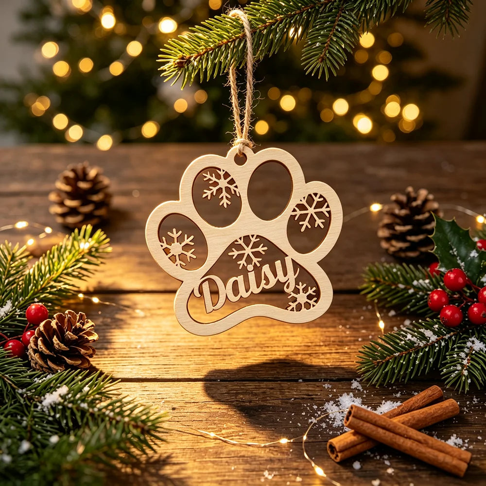 Personalized Wooden Christmas Bauble Custom Name Snowflake Ball Xmas Tree Ornament Gift Home Decor