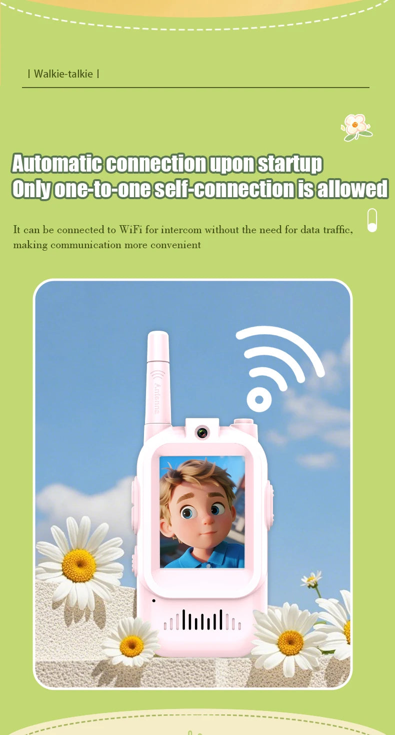 AIRITON Children's Video Walkie Talkies 2 Pack Rechargeable 2-inch High-definition Screen Voice Changer For Kids Gift Boys Girls