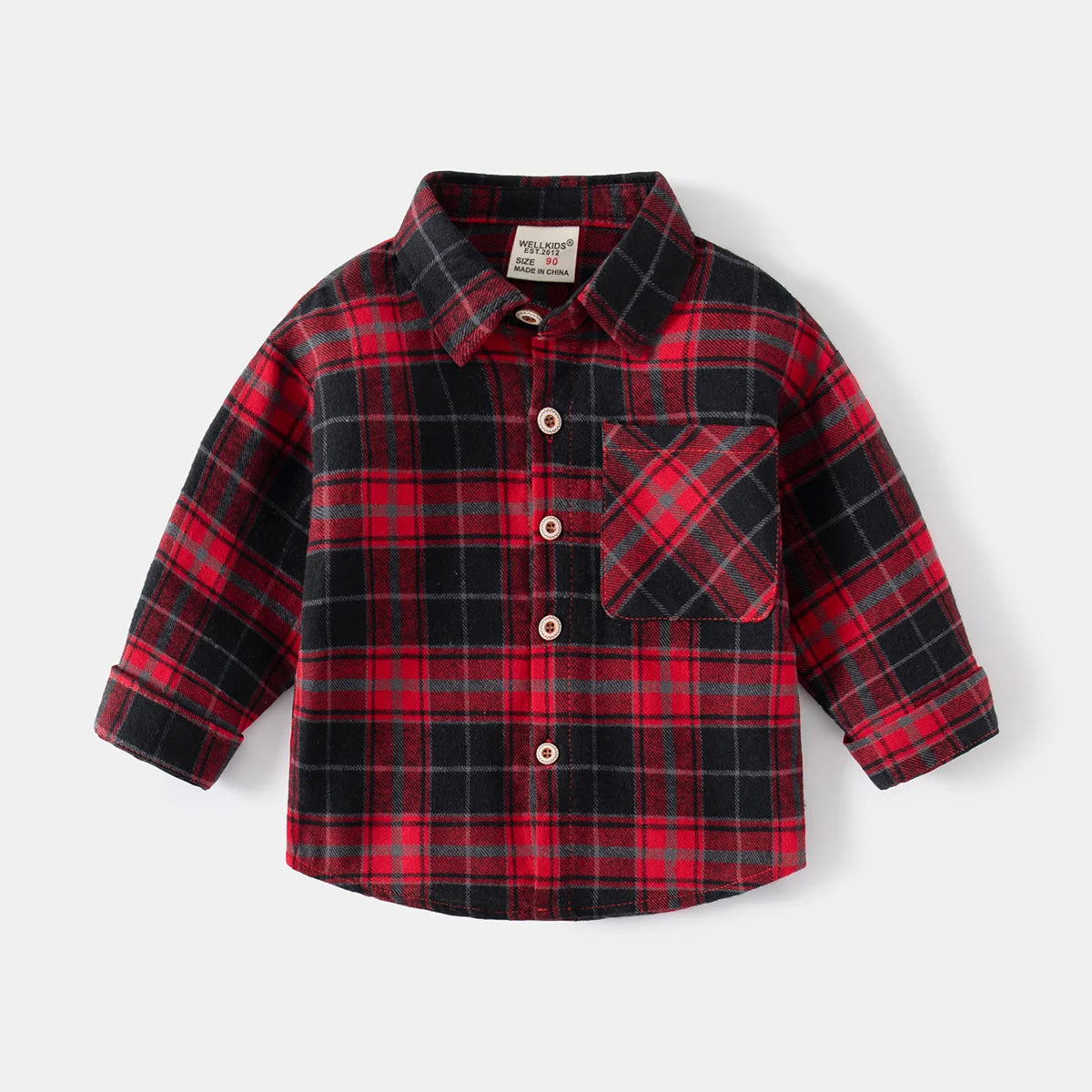 New Children's Clothes  Kids Shirts With Collar Boys' Cotton Long Sleeved Baby Clothing Casual Top Plaid Blouse for Boys 2-7Y