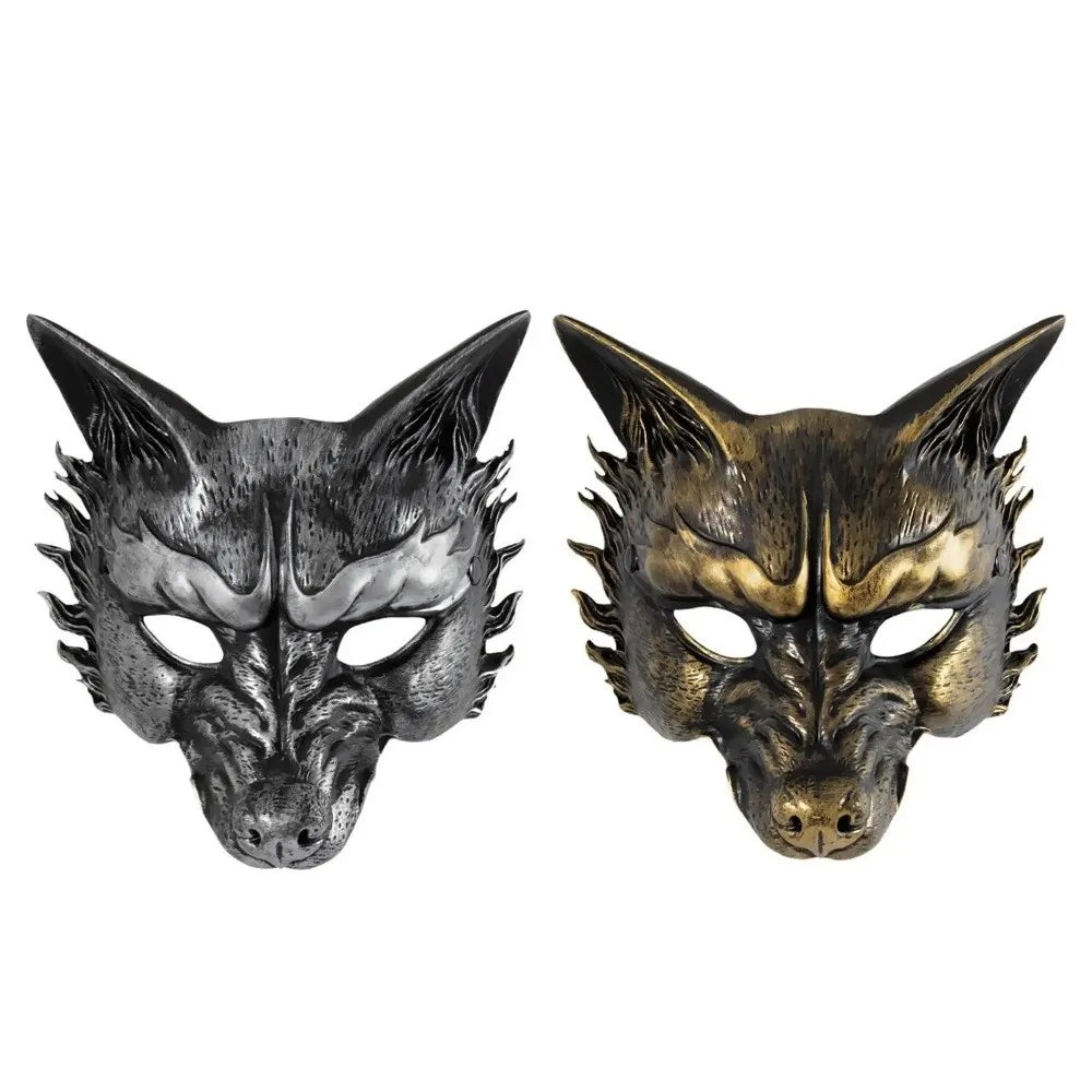 Creative Wolf Halloween Mask Half Face Foam Masquerade Mask Dress Up Props Animal Cosplay Mask Carnival