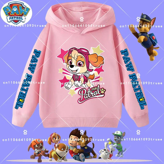 Spring and Autumn Long Sleeve Pullover Hooded Shirt for Girls Casual Top for Children Hooded Sweatshirt New PAW Patrol Boys'Shir