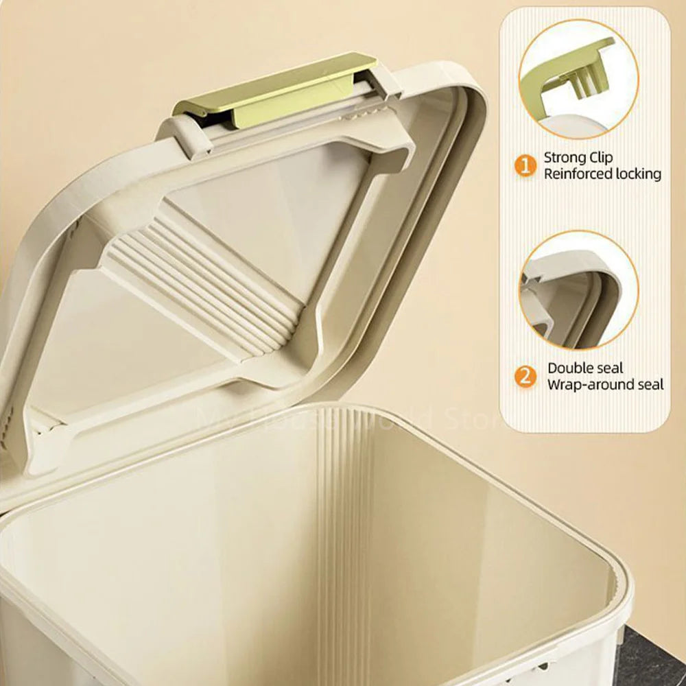 10kg Rice Storage Container with Airtight Lid – Grain Dispenser for Rice, Cereal & Pet Food