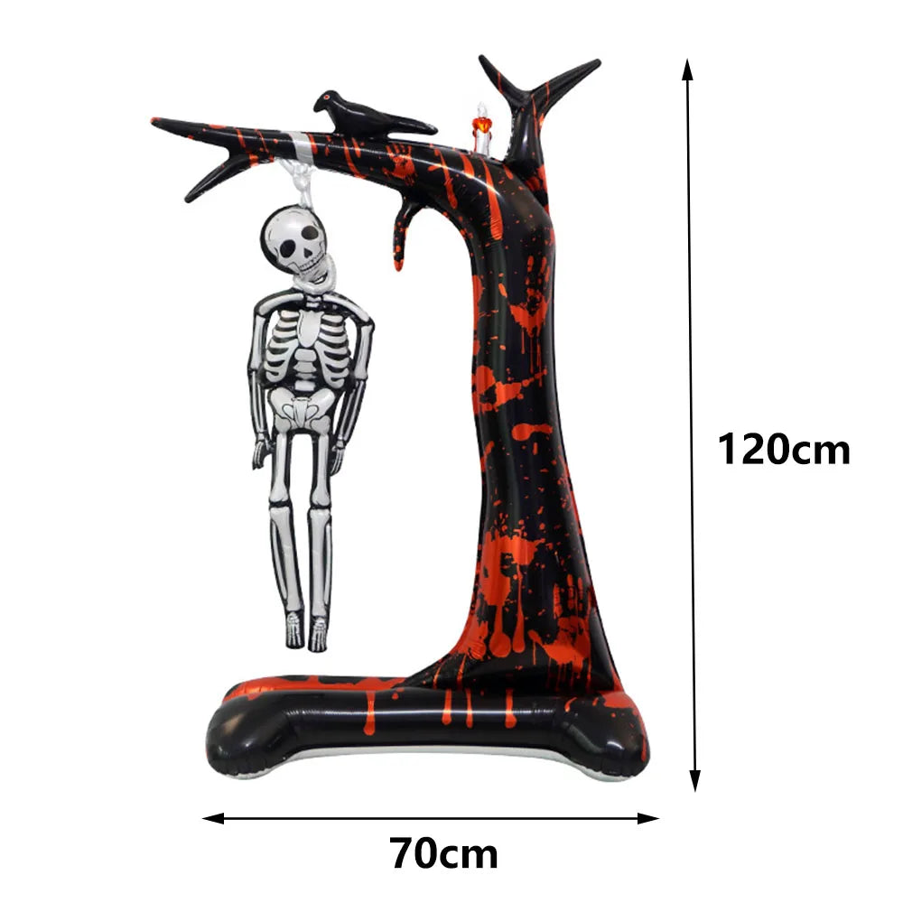 Halloween Standing Pumpkin Balloons Inflatable Pumpkin Aluminum Foil Balloon Halloween Indoor Outdoor Party Decorations Supplies