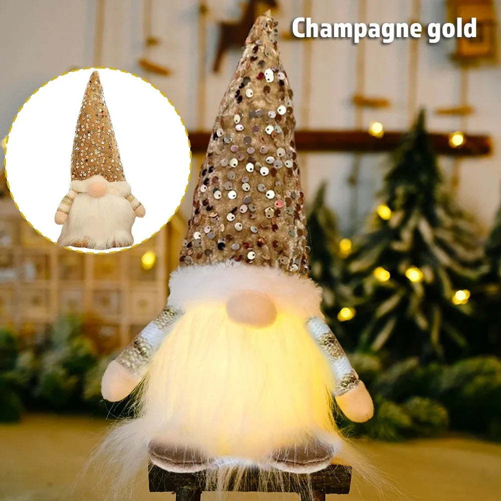 Glowing Gnome Christmas Faceless Doll 30cm Tree Decorations 2026 Night Light Xmas Gift Navidad 2027 New Year Home Decor