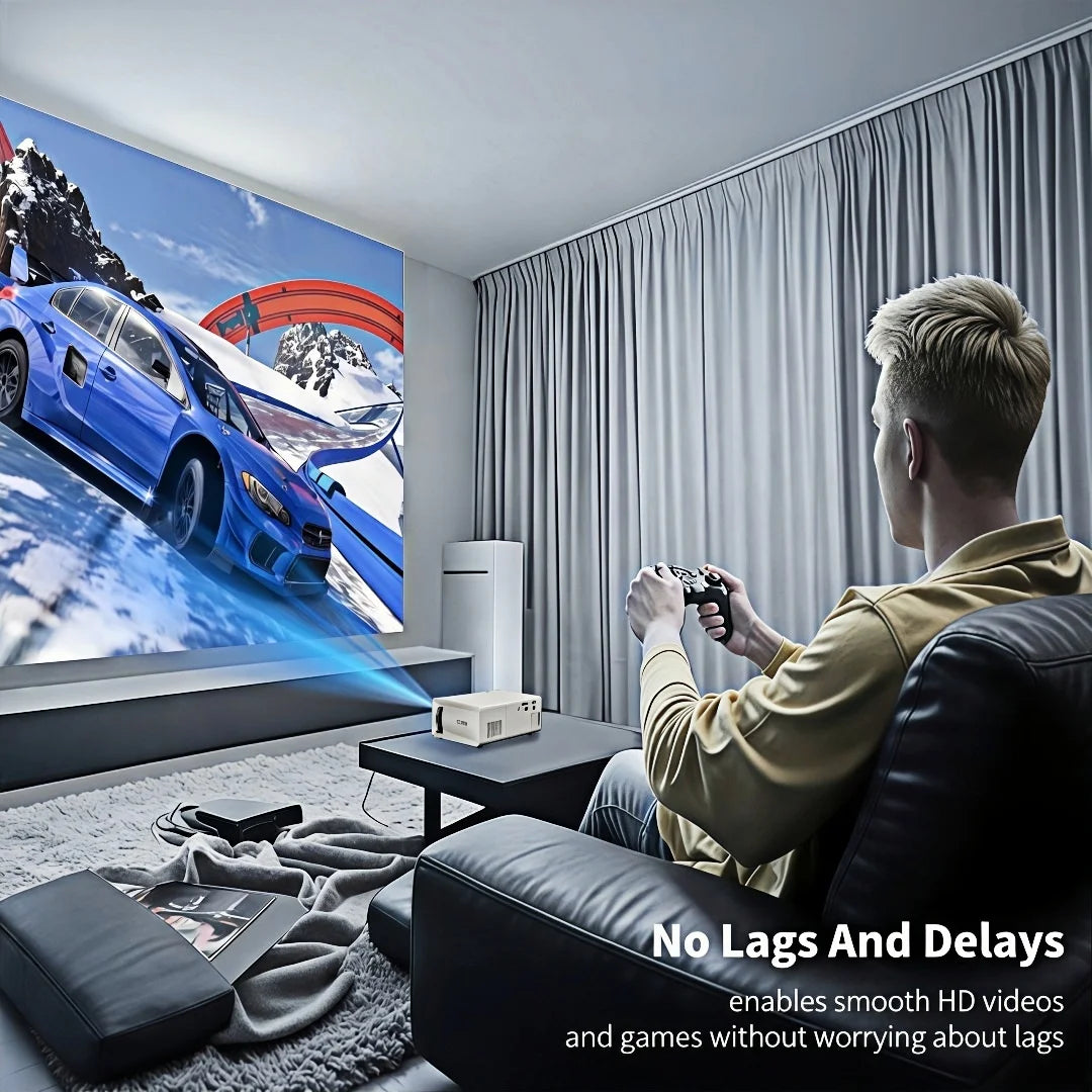 XNANO Q1 Portable Mini Projector, USB Wired Connection, AI Noise Reduction, 100-Inch Screen, Manual Focus, Keystone Correction, Low Latency, HD Home Theater, Gaming, Outdoor Movie Projector for the Bedroom, Travel, and Campin