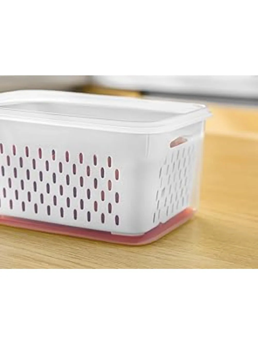 6-Piece Refrigerator Food Storage Container Set with Drain Basket – Sealed Fruit & Vegetable Boxes
