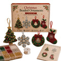 3D Beaded Christmas Tree Snowflake DIY Kit, 4PCs Handmade Craft DIY Beaded Christmas Tree Hanging Pendant New Year Gift