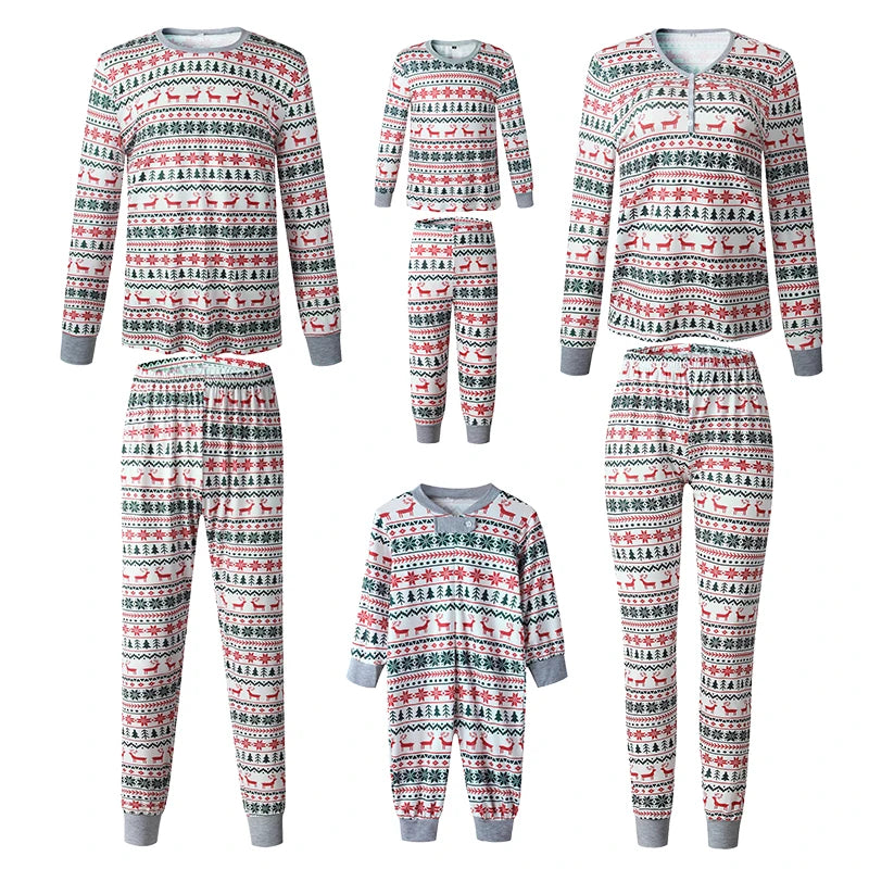 2026 Christmas Family Matching Pajamas New Year Xmas Father Mother Kids Baby Clothes Set Dad Mom And Daughter Son Pyjamas Outfit