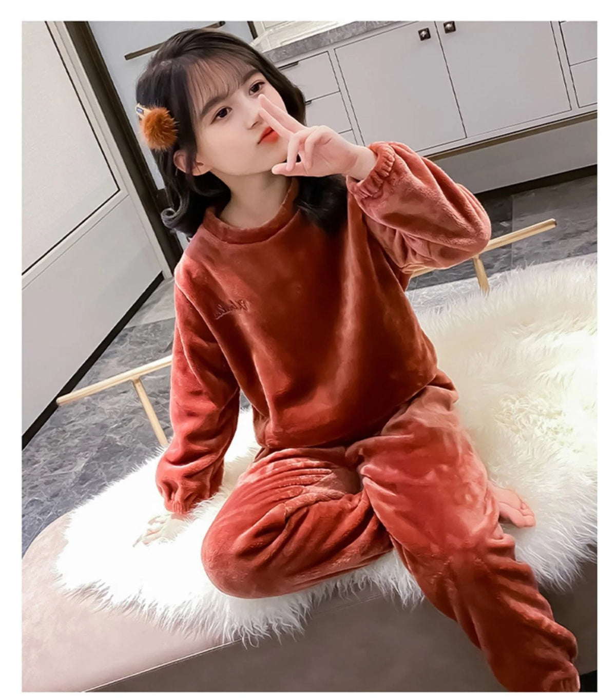 2024New Winter Pajamas Set Kids Baby Boys&Girls Thicken Flannel Toddler Child Warm Sleepwear Children Homewear Suit 2-10Y