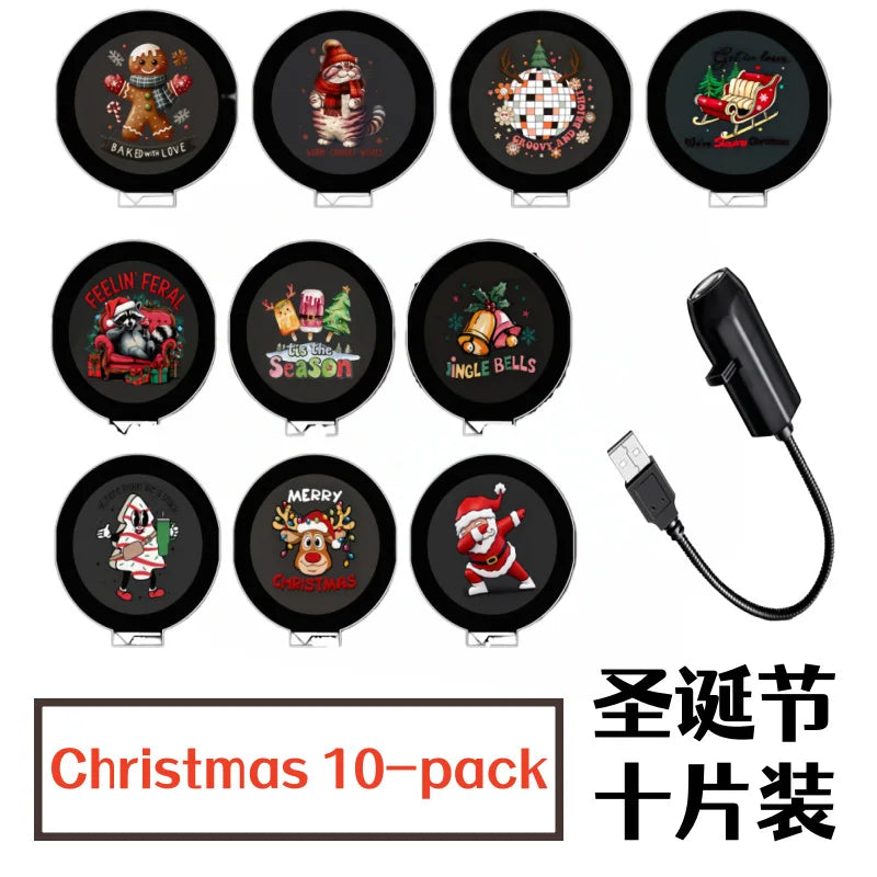 Plug and Play Hd Christmas Projector with 6/10 Festive Scenes,Hd Christmas Scene Projector, 5d Holographic Night Light Projector