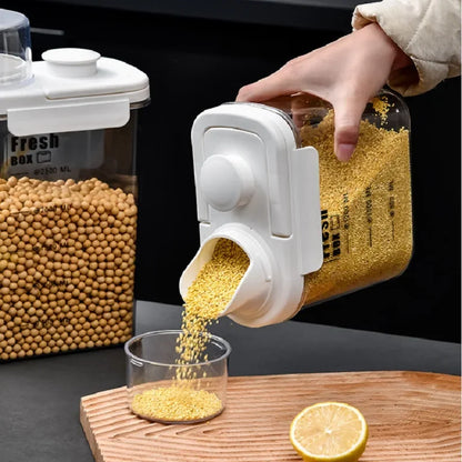 1600/2800ml Airtight Food Storage Container – Sealed Kitchen Canister for Flour, Rice & Grains