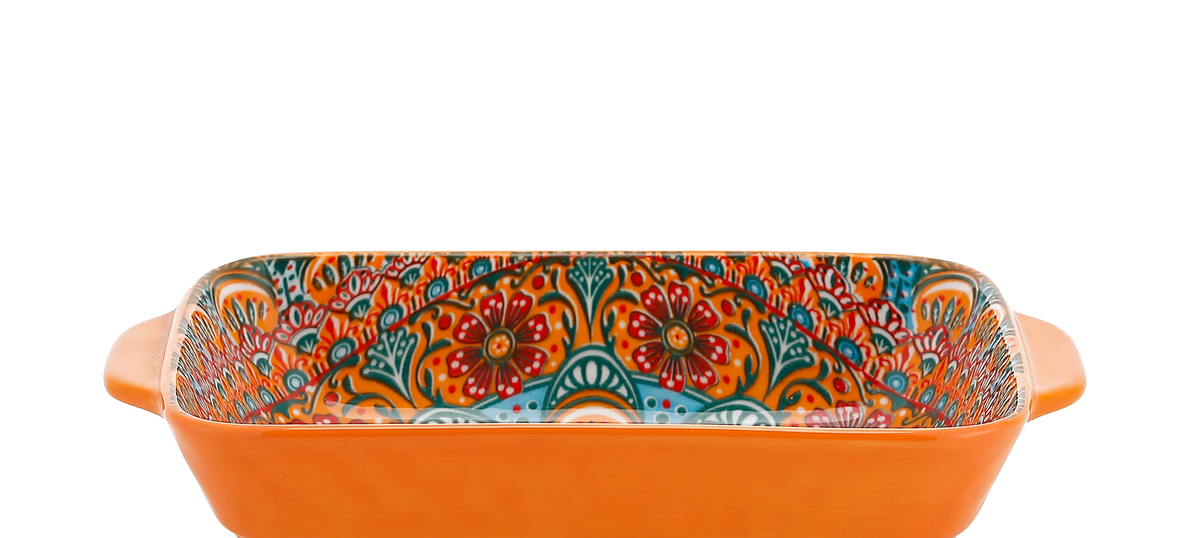 New Bohemian Egg-shaped Ceramic Baking Pan Pasta Plate Fruit Salad Plate Colorful Combination Set 9 inch