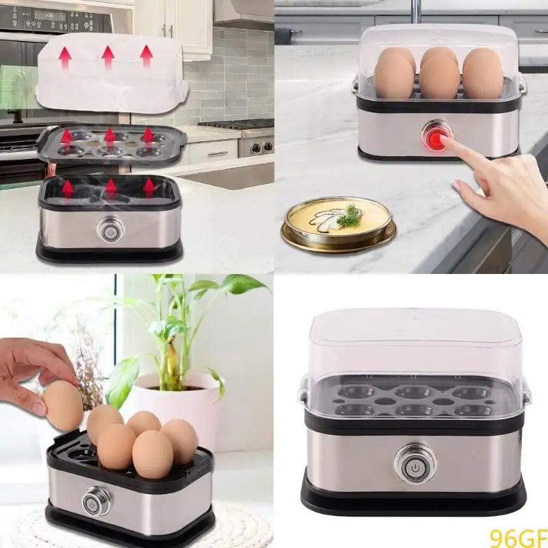 Space Saving Eggs Boiler 200W Automatic Cooker 6 Eggs Capacity Electric Steamer Multi Functional Kitchen Appliance