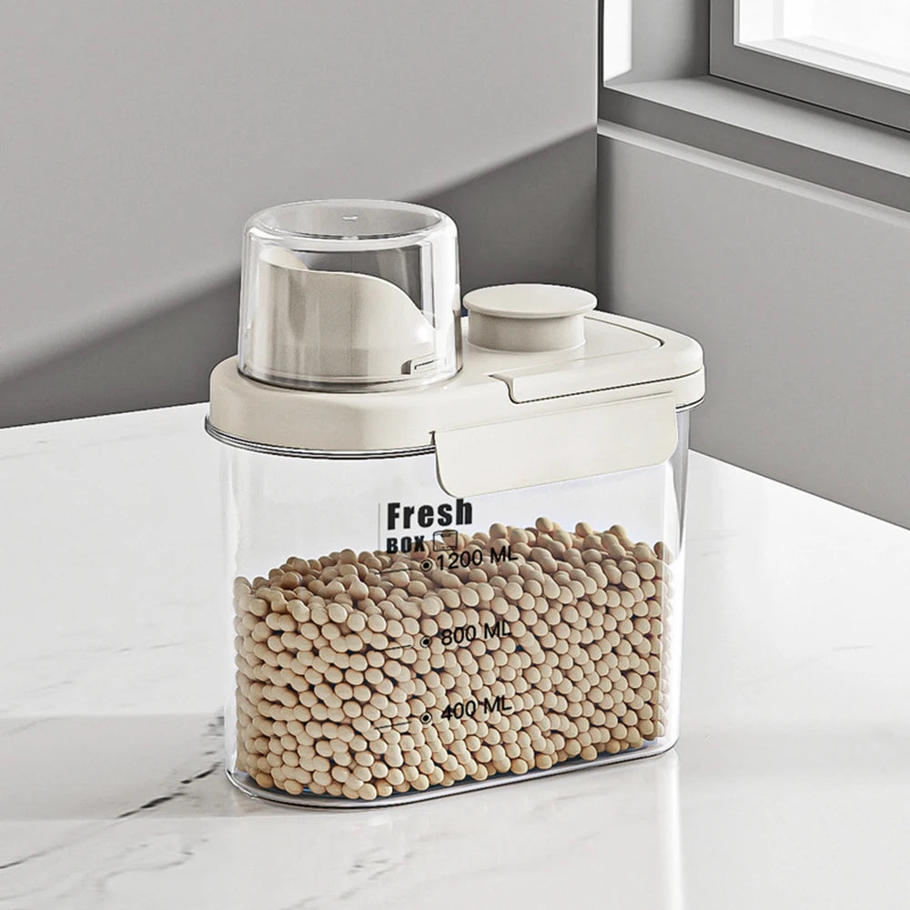 1600/2800ml Airtight Food Storage Container – Sealed Kitchen Canister for Flour, Rice & Grains