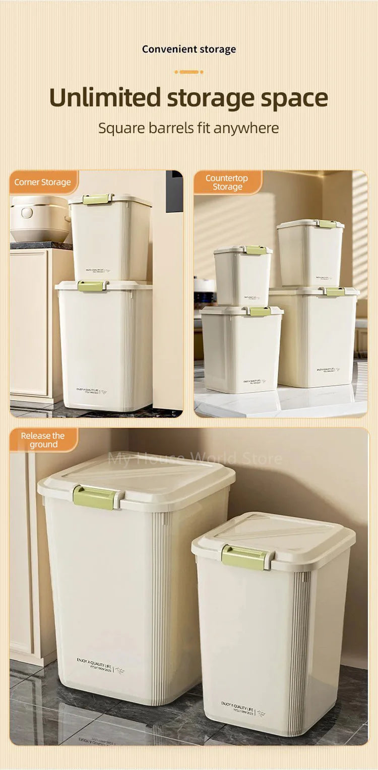 10kg Rice Storage Container with Airtight Lid – Grain Dispenser for Rice, Cereal & Pet Food
