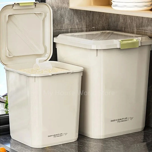 10kg Rice Storage Container with Airtight Lid – Grain Dispenser for Rice, Cereal & Pet Food