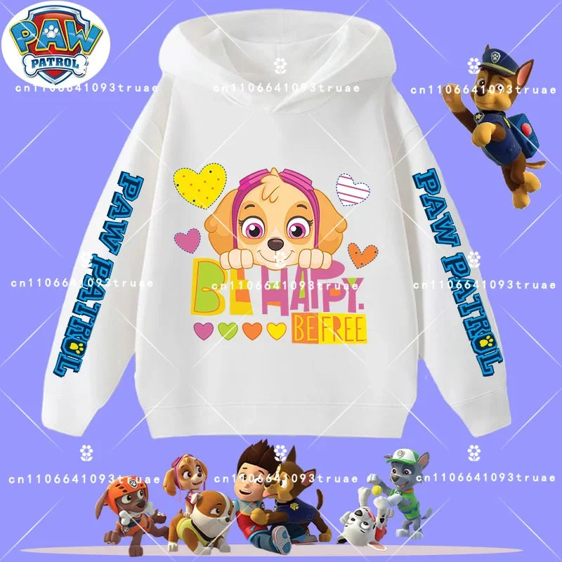 Spring and Autumn Long Sleeve Pullover Hooded Shirt for Girls Casual Top for Children Hooded Sweatshirt New PAW Patrol Boys'Shir