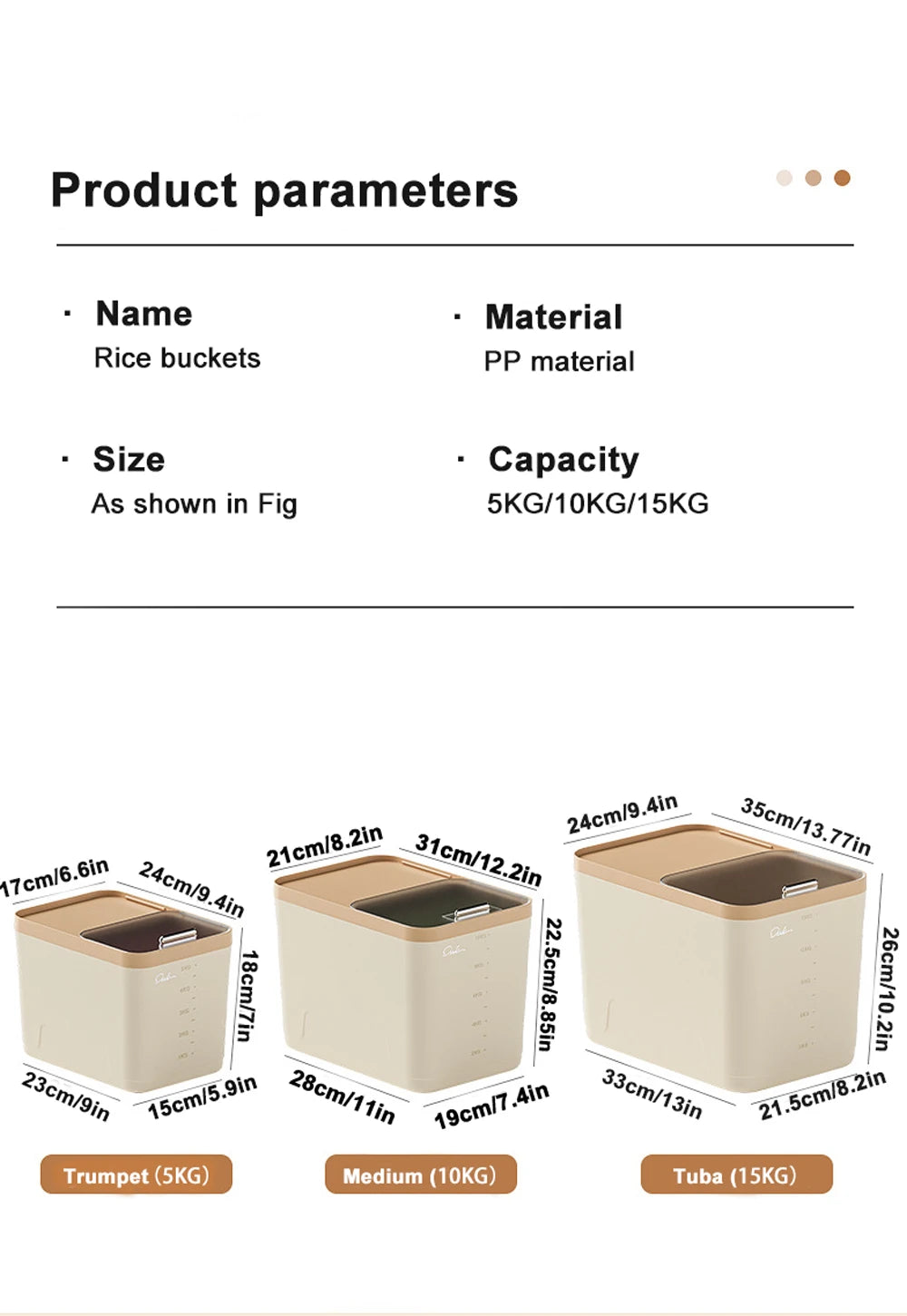 5/10/15kg Rice Storage Container with Airtight Lid – Moisture & Insect Proof Grain Box