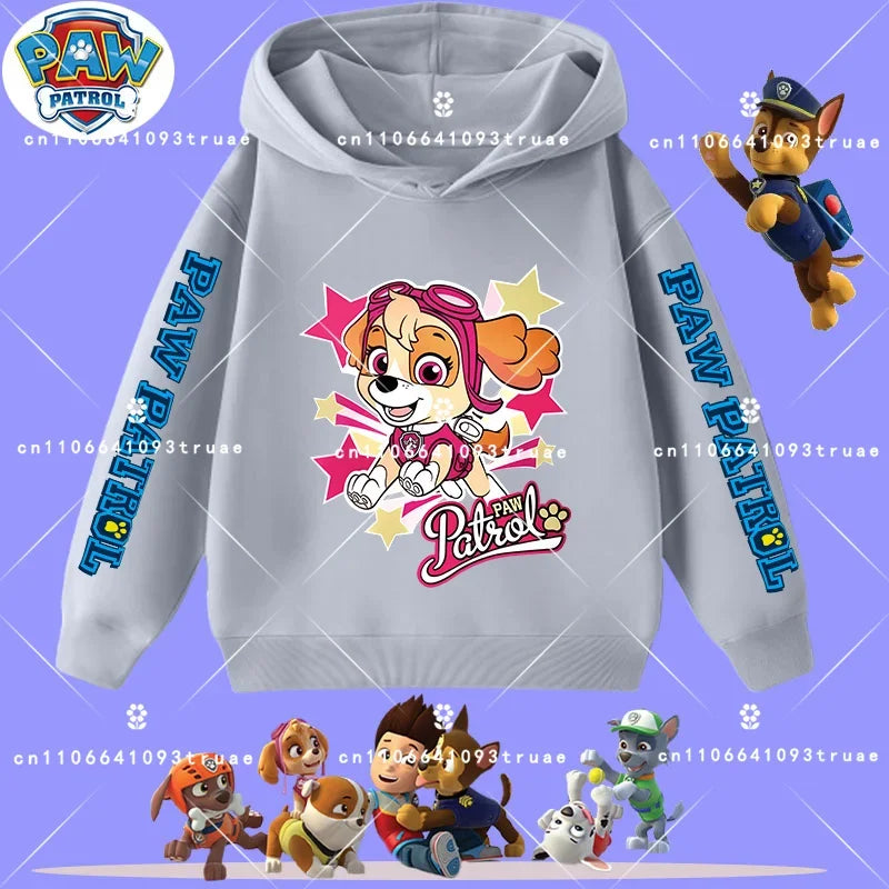 Spring and Autumn Long Sleeve Pullover Hooded Shirt for Girls Casual Top for Children Hooded Sweatshirt New PAW Patrol Boys'Shir