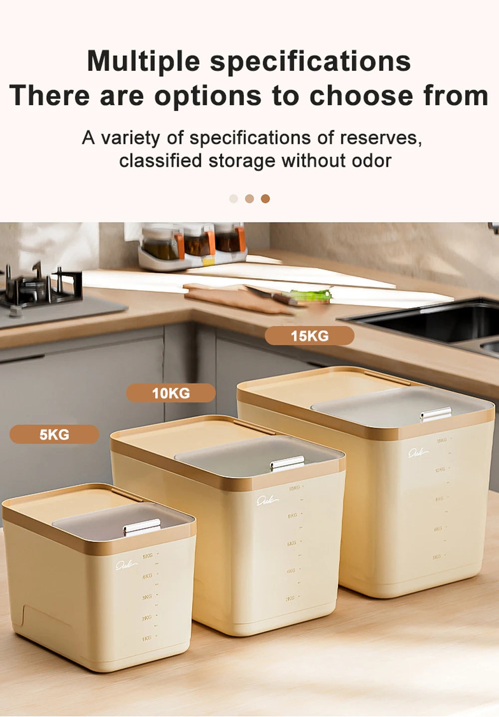 5/10/15kg Rice Storage Container with Airtight Lid – Moisture & Insect Proof Grain Box