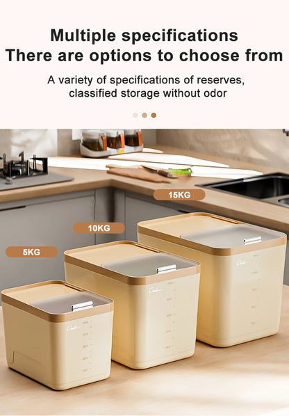 5/10/15kg Rice Storage Container with Airtight Lid – Moisture & Insect Proof Grain Box