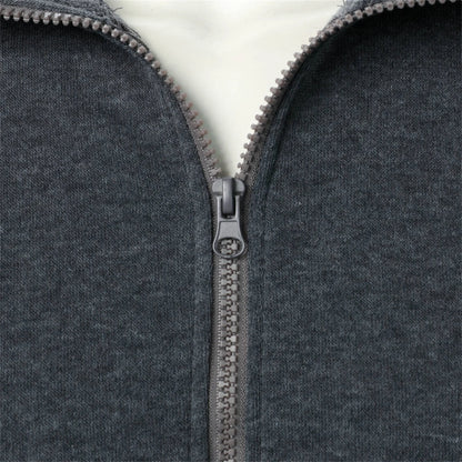 Men's casual sports zipper stand up collar jacket, men's solid color top