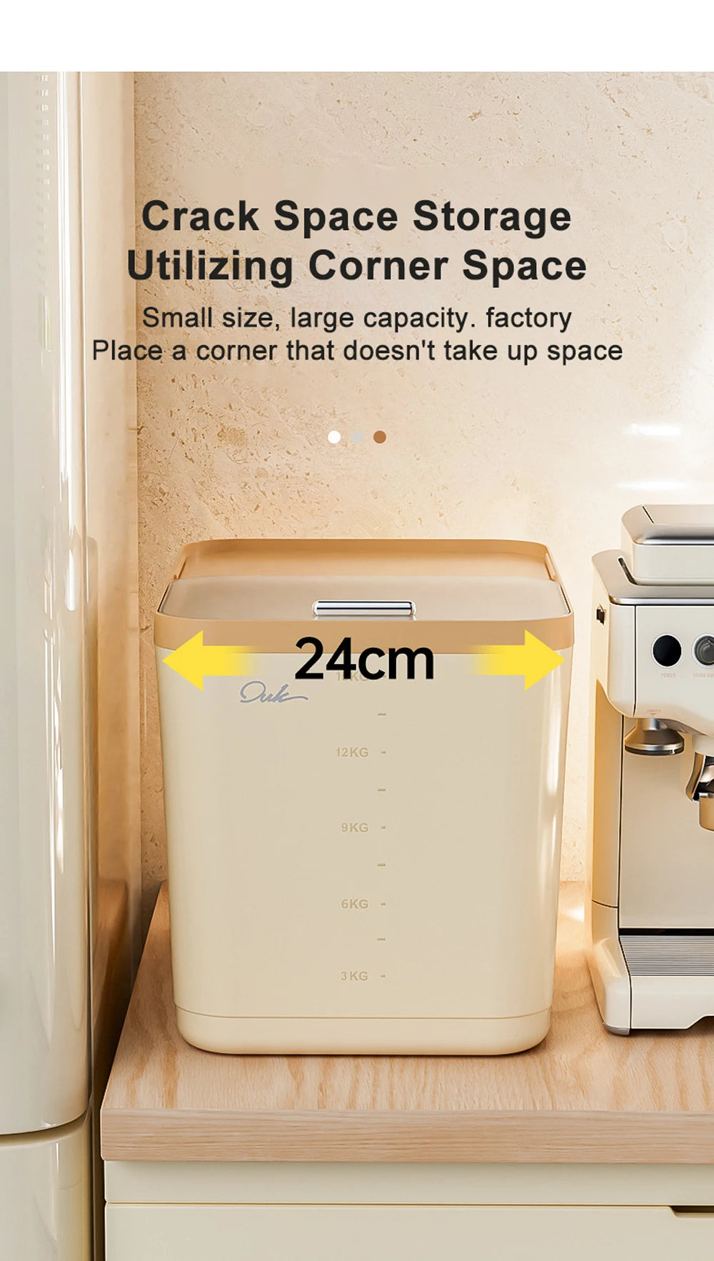5/10/15KG Rice Storage Box Home with Lid Insect Proof Moisture Proof Rice Box Sealed Jar Kitchen Container Storing Dry Grain