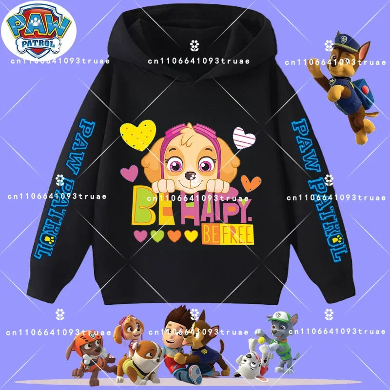 Spring and Autumn Long Sleeve Pullover Hooded Shirt for Girls Casual Top for Children Hooded Sweatshirt New PAW Patrol Boys'Shir