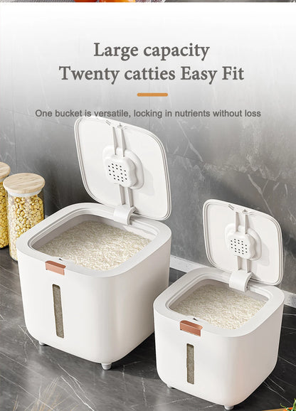 5/10kg Airtight Rice Storage Container with Measuring Cup – Moisture & Insect Proof Grain Dispenser