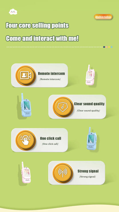 AIRITON Children's Video Walkie Talkies 2 Pack Rechargeable 2-inch High-definition Screen Voice Changer For Kids Gift Boys Girls