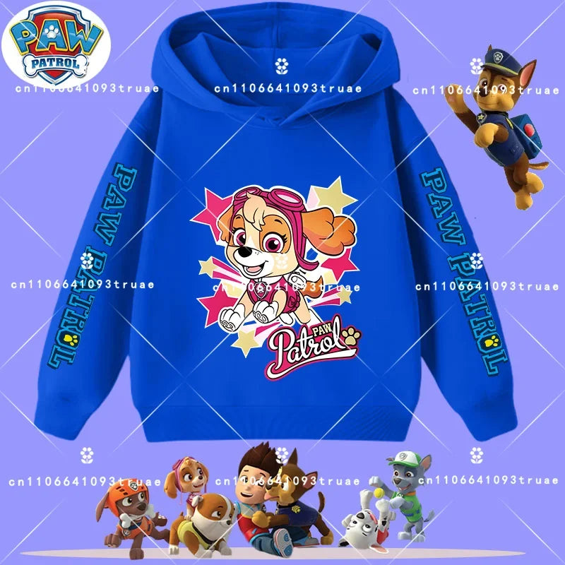 Spring and Autumn Long Sleeve Pullover Hooded Shirt for Girls Casual Top for Children Hooded Sweatshirt New PAW Patrol Boys'Shir