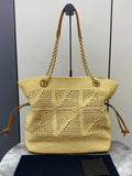 2026 Spring Summer Hot Sale New Fashion Beige Raffia Woven Bag, Versatile Large Capacity Tote for Shoulder & Hand Carry