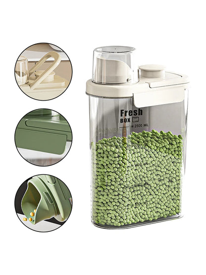 1600/2800ml Airtight Food Storage Container – Sealed Kitchen Canister for Flour, Rice & Grains