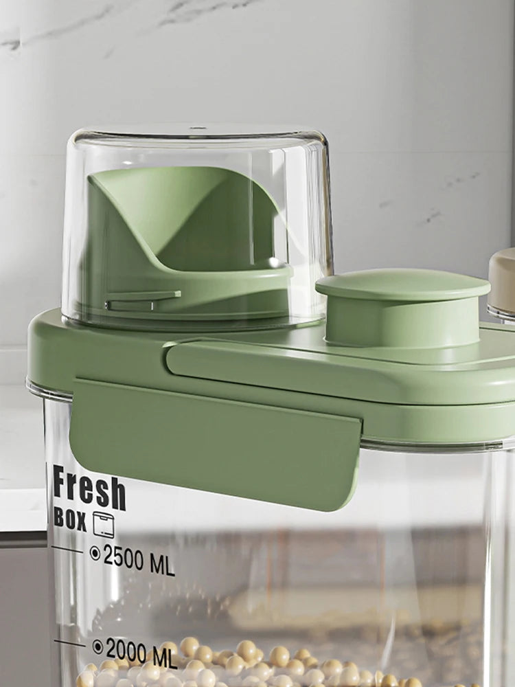 1600/2800ml Airtight Food Storage Container – Sealed Kitchen Canister for Flour, Rice & Grains