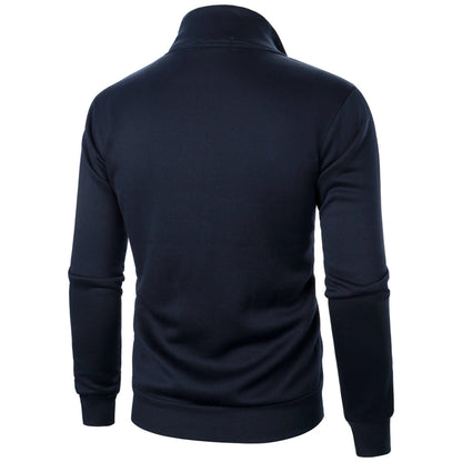 Men's casual sports zipper stand up collar jacket, men's solid color top